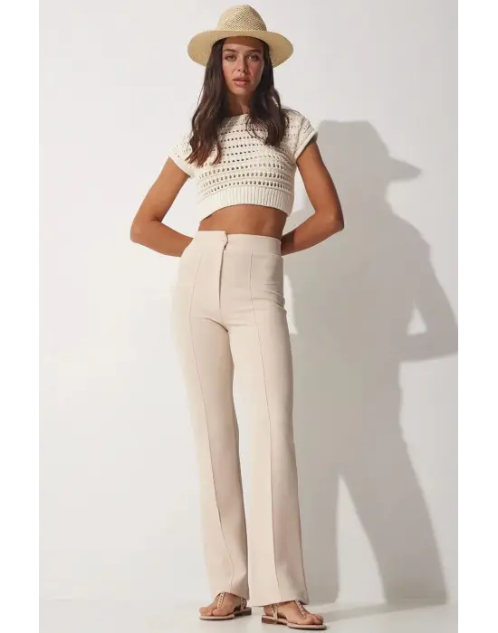 İthal krep kumaş palazzo pantolon