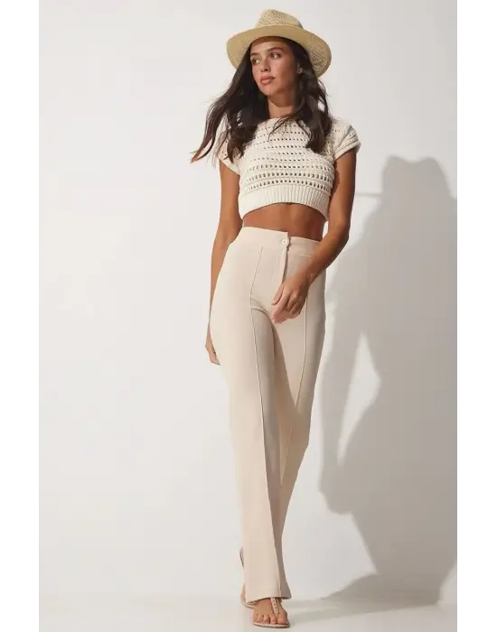 İthal krep kumaş palazzo pantolon