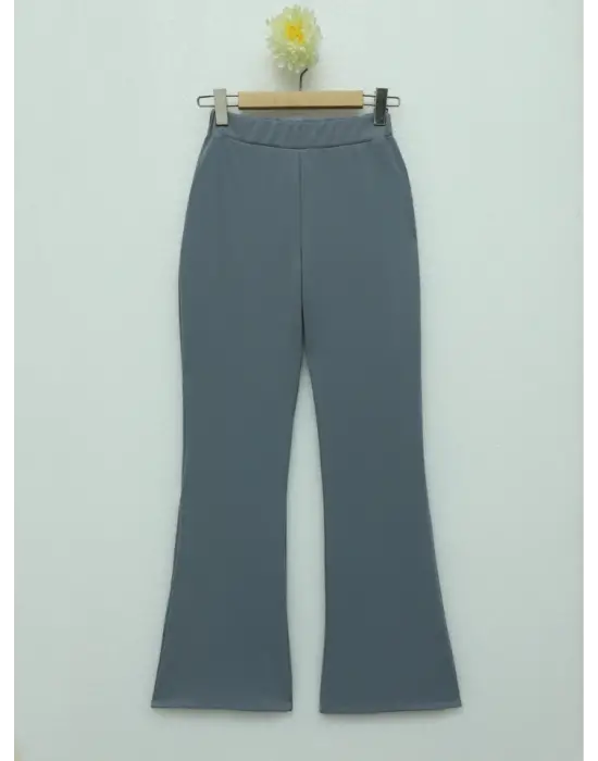 İthal Kumaş İspanyol Paça Pantolon  -Gri