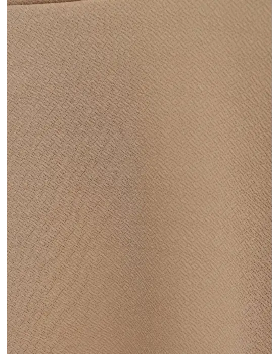 İthal Likralı Krep Kumaş Kiloş Çan Etek -Vizon