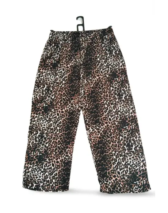 İthal Viskon Geniş Paça Şık Etnik Otantik Desenli Pantolon - Royaleks - Desen2