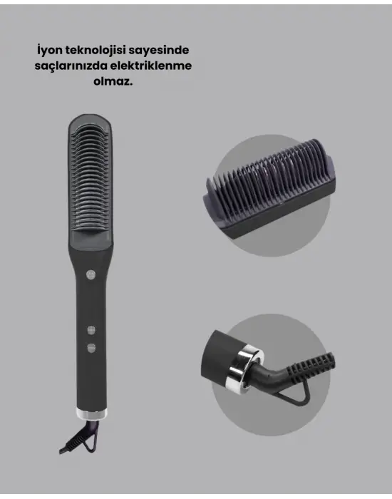 İyonlu Saç Düzleştirici Tarak Hızlı Isınma Ve Ayarlanabilir Isı