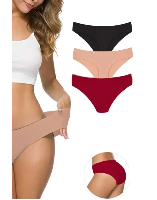 Omarı Esnek Dikişsiz Lazer Kesim Iz Bırakmayan Külot Seti