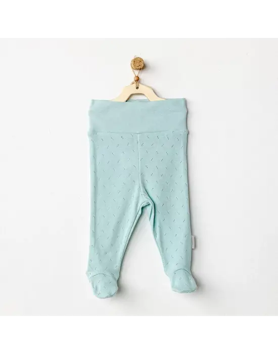 Omarı Yeşil Jacquard Desenli Bebek Pantolon
