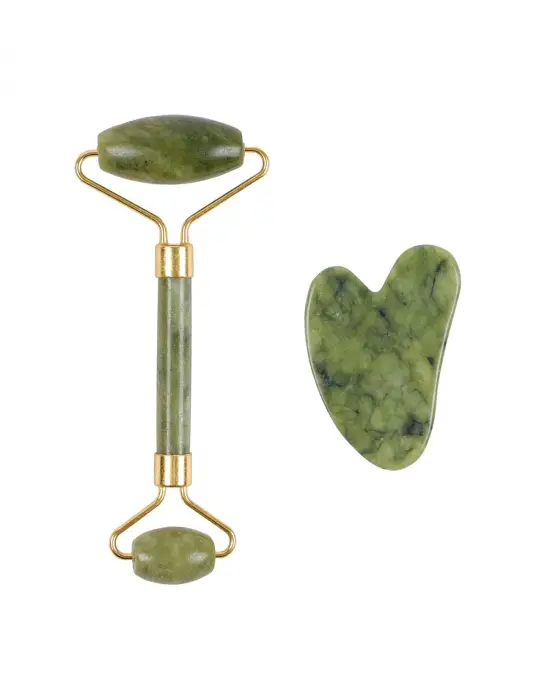 Jade Roller Gua Sha Taşı Seti