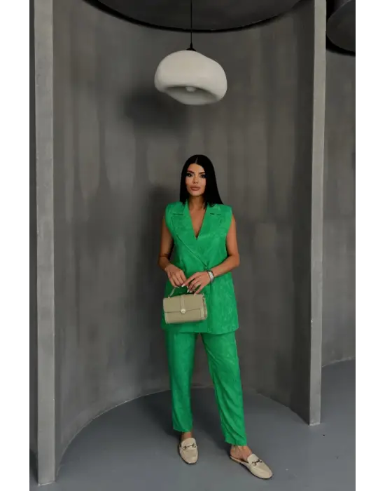 JAKAR KUMAŞ YELEK - PANTOLON TAKIM - Yeşil
