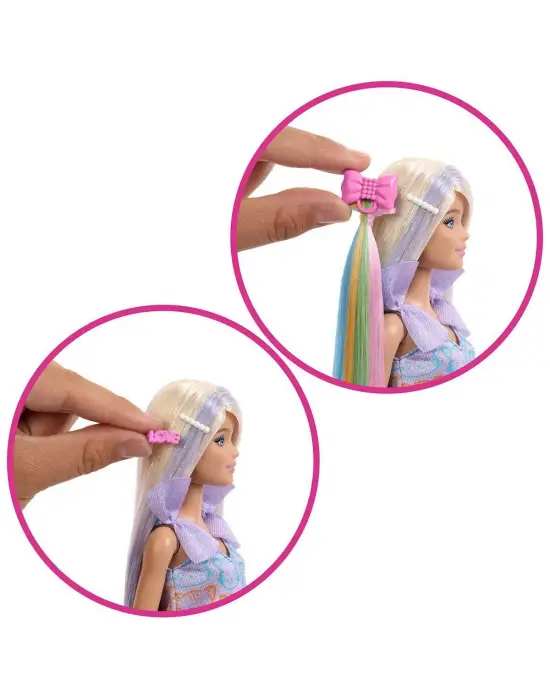JCT72 Barbie Upuzun Muhteşem Saçlı Bebek - Saç Tasarım Oyun Seti