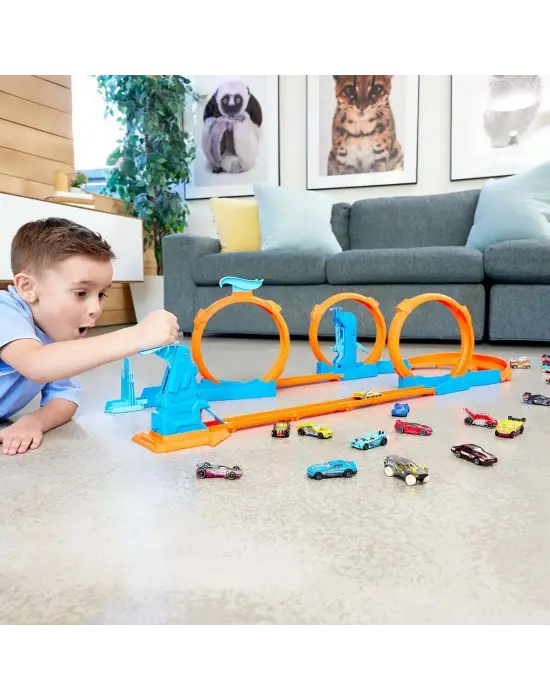 JDW39 Hot Wheels Track Creator Triple Loop Speed Kit