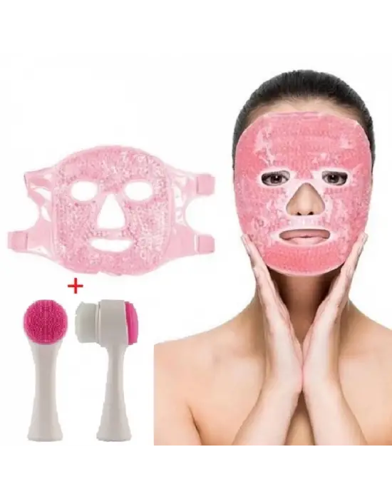 Omarı Yüz Maskesi Baş Ağrısı İçin Jel Buz Paketi ve Cilt Fırçası