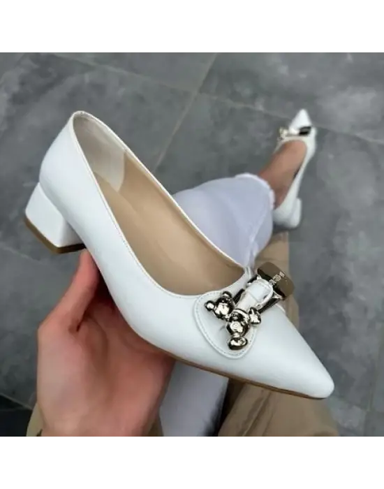 Jies Beyaz Topuklu Ayakkabı