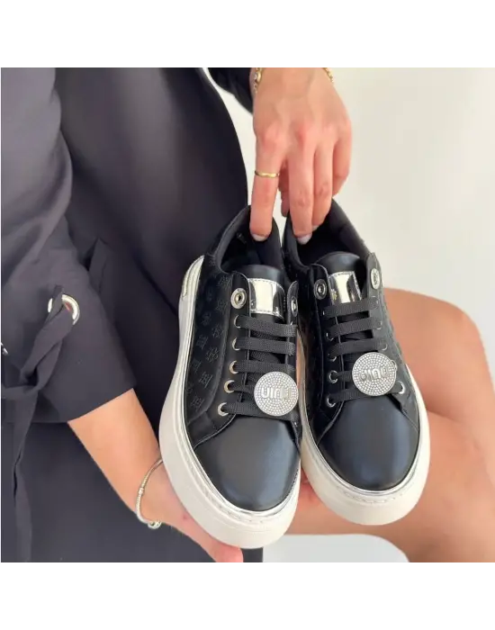 Jlar Siyah Cilt Bağcıklı Spor Ayakkabı