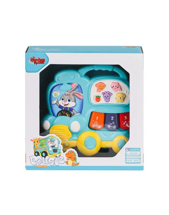 JLG-855-63A Işıklı ve Müzikli Otobüs Bebek Piano -Vardem Oyuncak