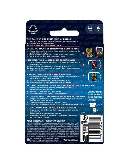 JLH43 UNO Liars Kartlar