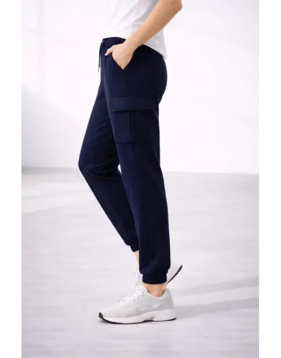 Jogger Eşofman Altı Rahat Kalıp, Kargo Cepli, Lastikli Paça, Günlük Spor Pantolon - Lacivert