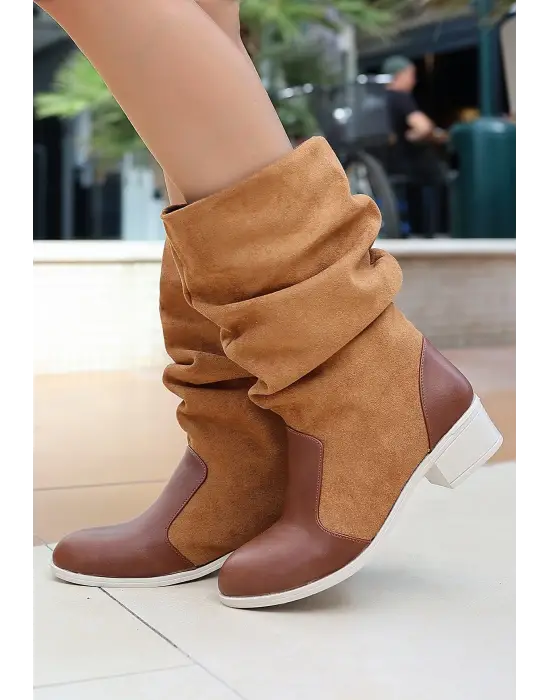 Modern Süet Detaylı Çizme