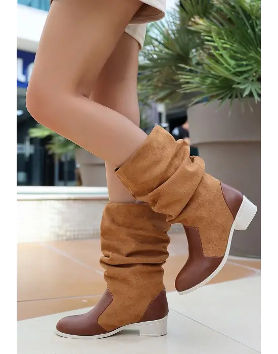 Modern Süet Detaylı Çizme