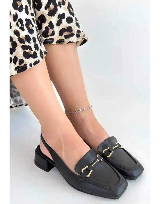 Joone Siyah Cilt Topuklu Ayakkabı