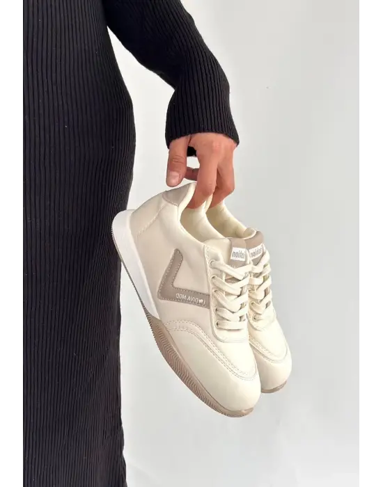 Jowen Bej Cilt Vizon Detaylı Bağcıklı Spor Ayakkabı