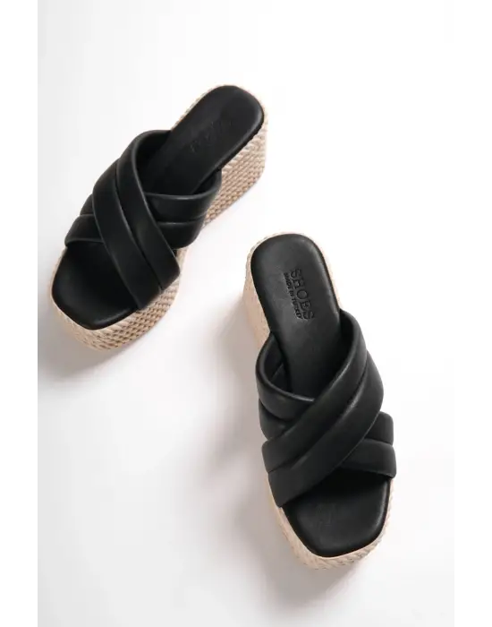 Rahat Dolgu Topuklu Bayan Terlik Siyah