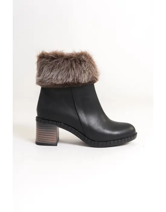 Rahat Tabanlı Tabaan Tüylü Topuklu Bayan Bot