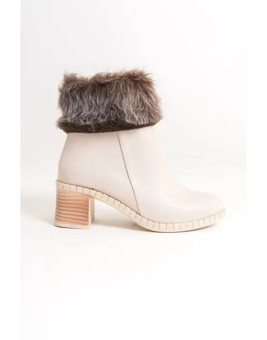 Zarif Tabaan Tüylü Topuklu Bayan Bot