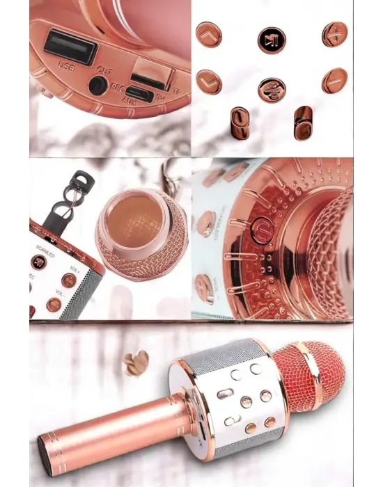 Kablosuz Bluetooth Karaoke Mikrofon Usb Ve Aux Girişli, Yüksek Ses Kalitesi