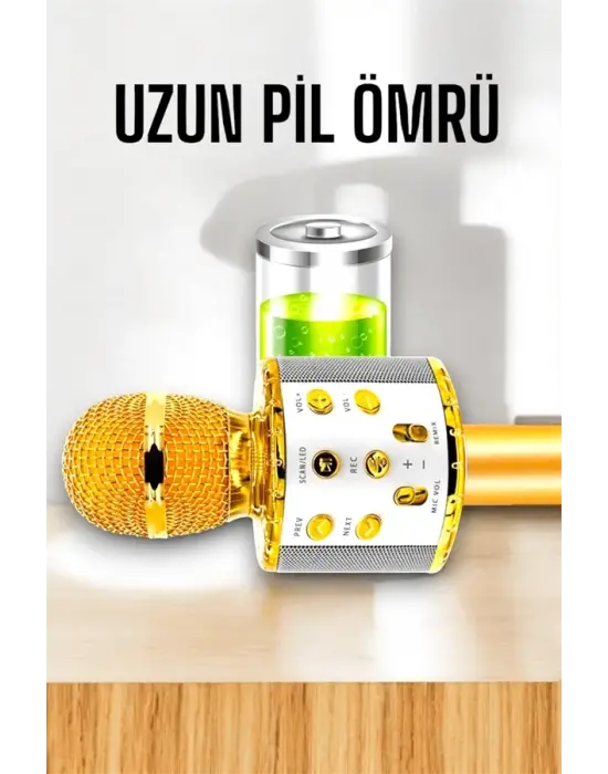 Kablosuz Bluetooth Karaoke Mikrofon Usb Ve Aux Girişli, Yüksek Ses Kalitesi