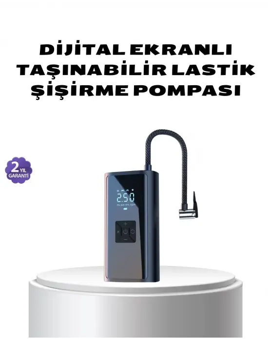 Kablosuz Dijital Lastik Şişirme Pompası Led Işıklı 80w