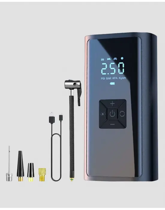 Kablosuz Dijital Lastik Şişirme Pompası Led Işıklı 80w