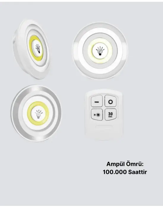 Kablosuz Gün Işığı 3’lü Led Spot Lamba Kumandalı