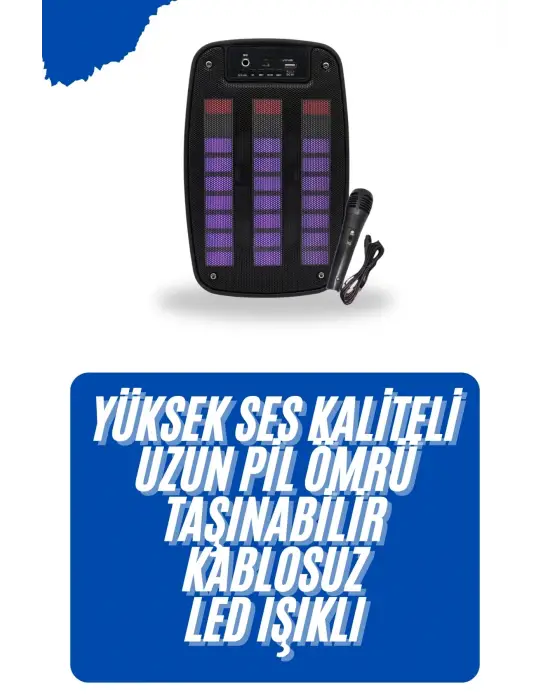 Kablosuz Hoparlör İos Ve Android Uyumlu Şarjlı Sd Kart Girişli Bluetooth Hoparlör