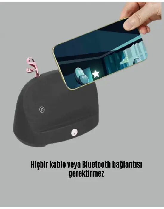 Kablosuz İndüksiyonlu Telefon Tutucu & Hoparlör – Net Ses, Kolay Kullanım