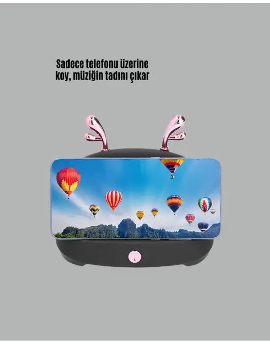 Kablosuz İndüksiyonlu Telefon Tutucu Ve Stereo Hoparlör – Şık Ve Fonksiyonel Tasarım