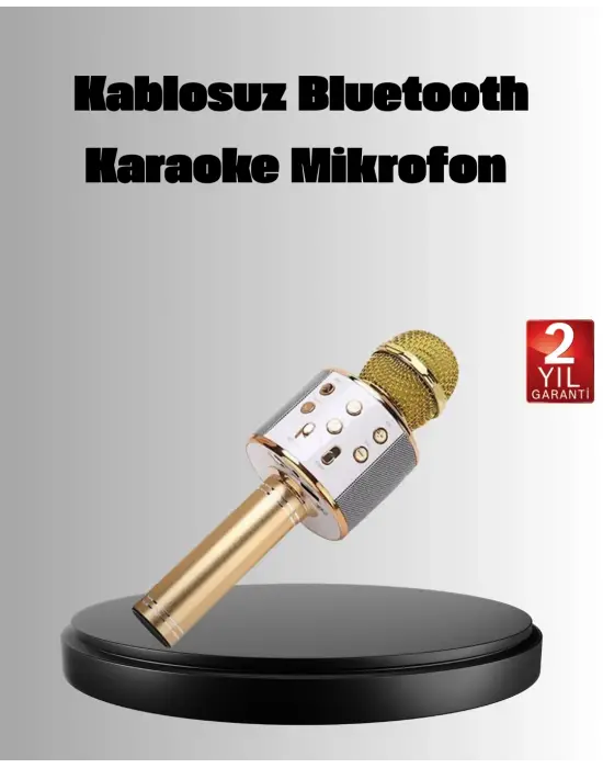 Kablosuz Karaoke Mikrofon Usb Aux Destekli Parti Ve Eğlence İçin