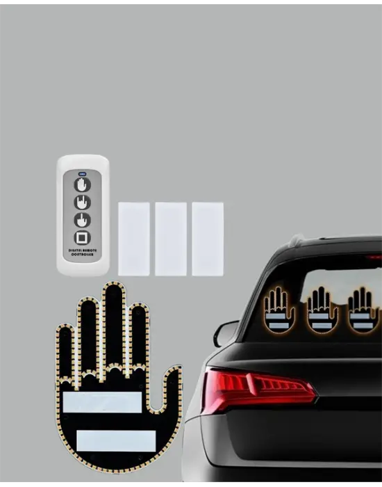 Kablosuz Kumandalı Led Jest Işığı – 3 Modlu Araba Arkası Mesaj Işığı, 203 Led İle Yüksek Parlaklık