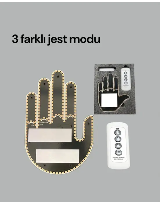 Kablosuz Kumandalı Led Jest Işığı – 3 Modlu Araba Arkası Mesaj Işığı, 203 Led İle Yüksek Parlaklık