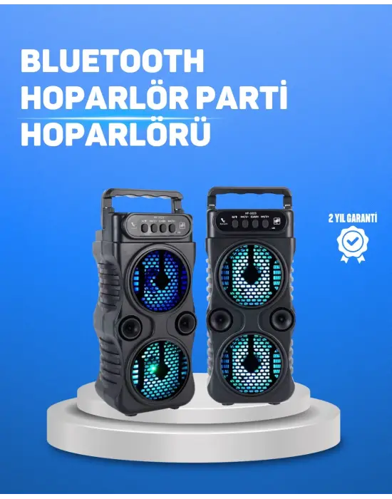 Kablosuz Led Işıklı Bluetooth Hoparlör – Fm Radyolu, Mikrofon Girişli