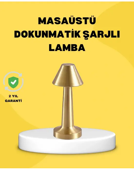Kablosuz Led Masa Lambası 1800mah 3 Renk Aydınlatma Dokunmatik