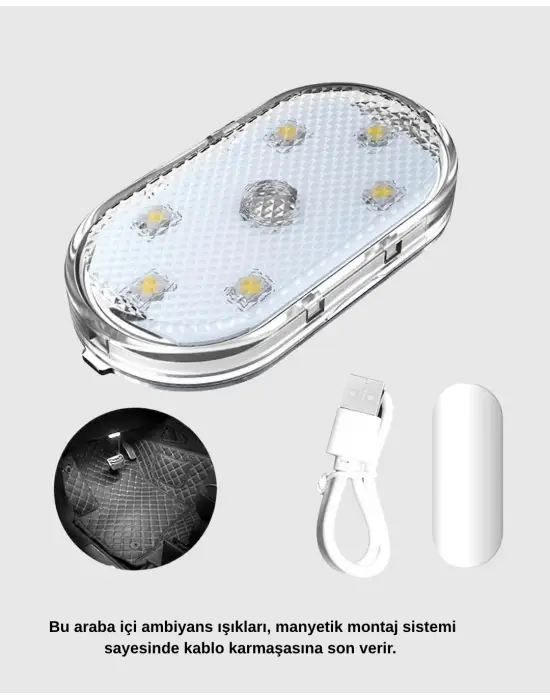 Kablosuz Manyetik Araba İçi Led Ambiyans Aydınlatma – Pratik Montajlı