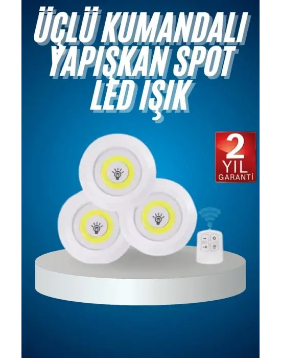 Kablosuz Pilli Işıldak  Masa Lambası Mutfak Tezgah Altı Banyo Dolabı Dolap İçi
