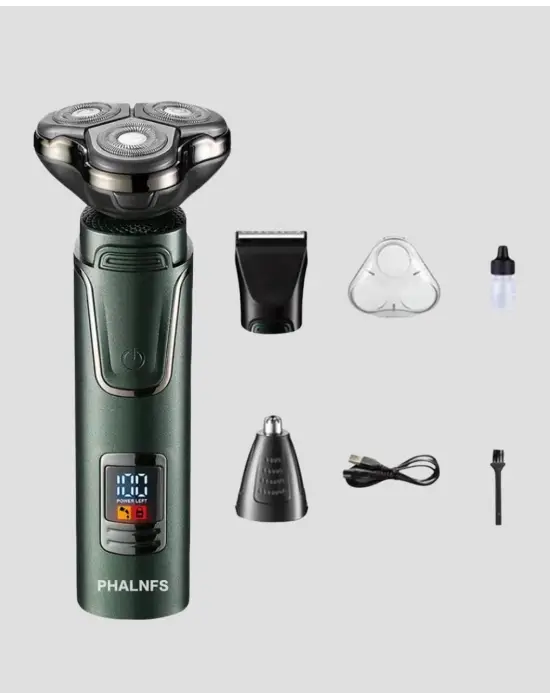 Kablosuz Profesyonel Erkek Bakım Seti – 3 Başlıklı, 3d Akıllı Kesim, Taşınabilir