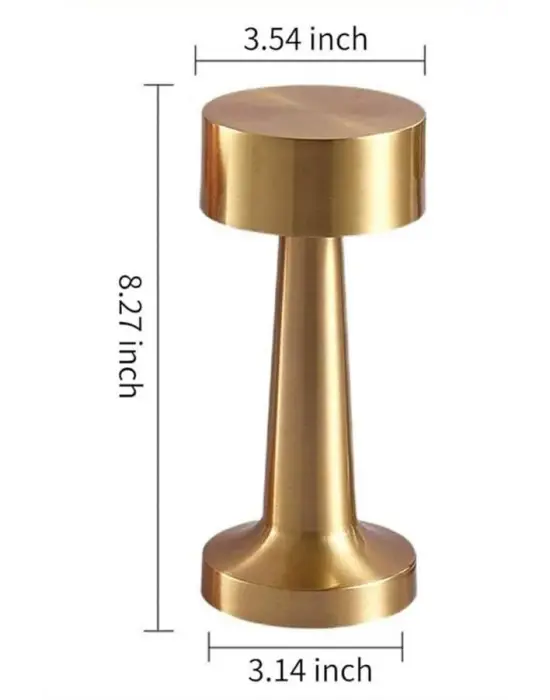 Kablosuz Renkli Masa Ve Gece Lambası Altın Rengi Dokunmatik Led Lamba