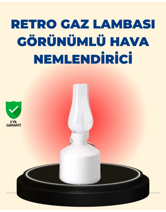 Kablosuz Retro Buhar Makinesi Gaz Lambası Tasarım Ledli Difüzör