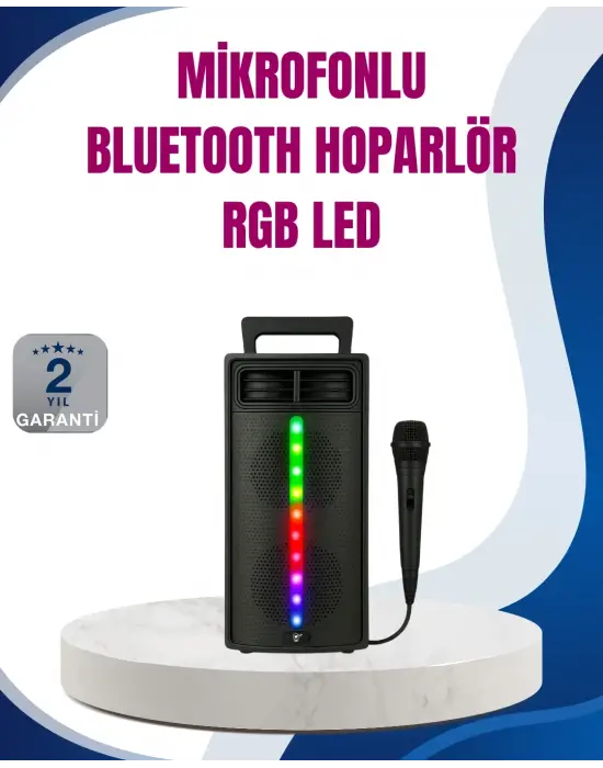 Kablosuz Rgb Işıklı Bluetooth Hoparlör | Ev, Parti Ve Açık Hava Kullanımı