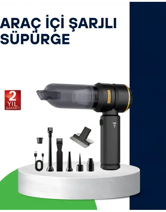 Kablosuz Şarjlı Araç İçi Ve Küçük Alanlar İçin Güçlü Vakumlu Süpürge