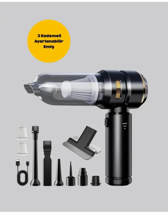 Kablosuz Şarjlı Araç İçi Ve Küçük Alanlar İçin Güçlü Vakumlu Süpürge