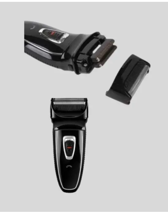 Kablosuz Tıraş Makinesi Çift Başlıklı Kuru Tıraş Folyo Başlık Şarj Göstergeli