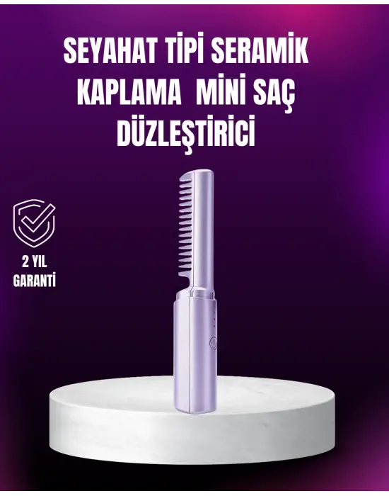 Kablosuz Usb Şarjlı Saç Düzleştirici Tarak – Seyahat Boy