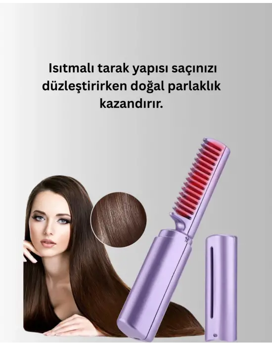 Kablosuz Usb Şarjlı Saç Düzleştirici Tarak – Seyahat Boy