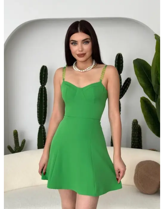 Omarı İnce askılı mini elbise